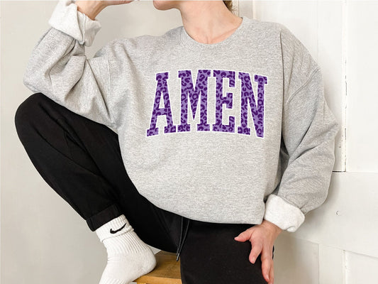 Amen png, Amen Leopard png, Christian saying, Digital Design, Lavendar and Purple Amen