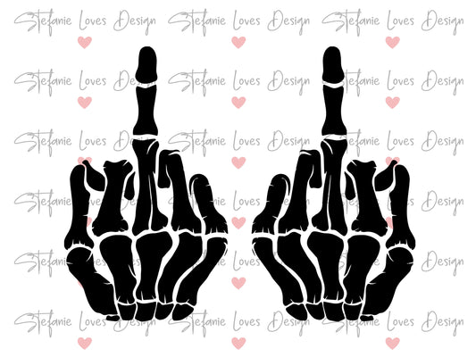 Skeleton Middle Finger svg, Digital Download