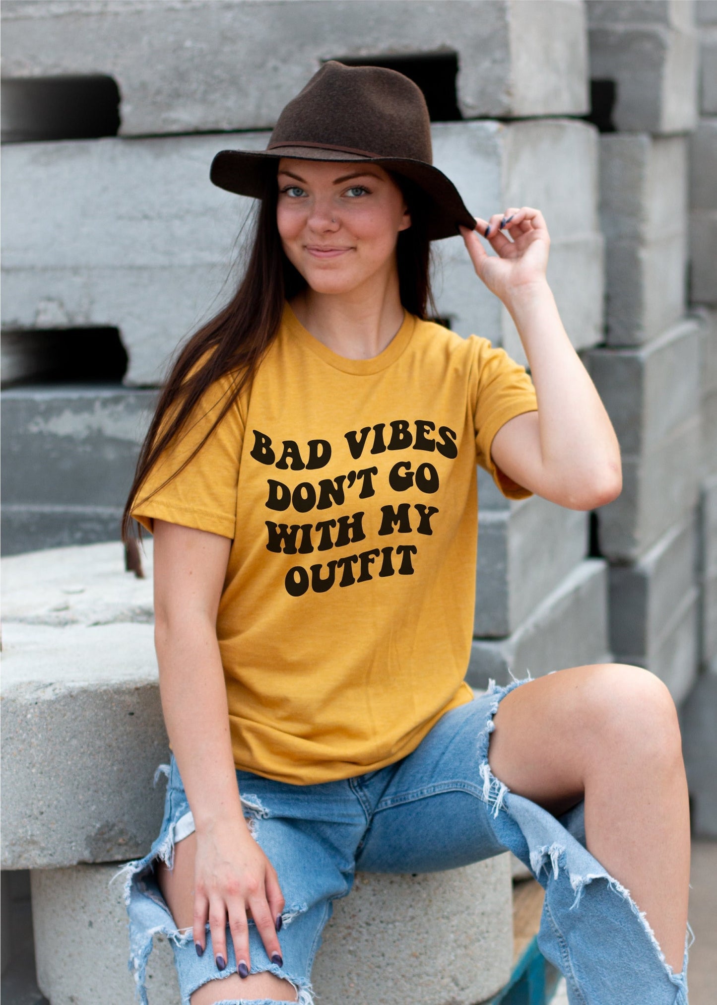 Bad Vibes Don't Go With My Outfit svg, Wavy Letters Svg, Digital Design