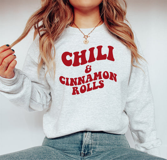 Chili and Cinnamon Rolls svg, Wavy Letters, Digital Design