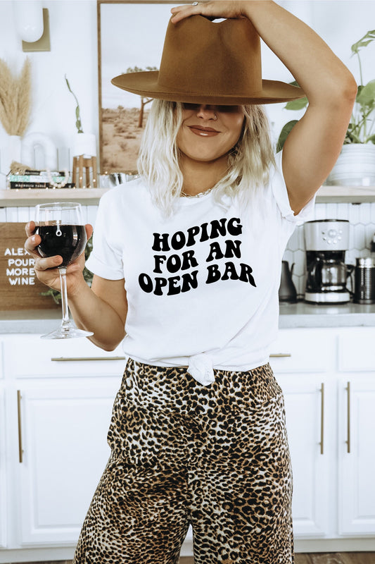 Hoping for an Open Bar svg, Wedding svg, Let's Day Drink svg, Wavy Letters Svg, Digital Design