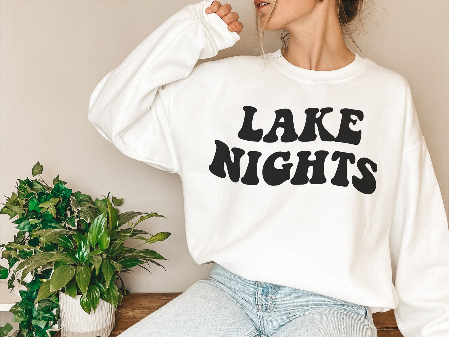 Lake Nights svg, Lake svg, Wavy Letters, Digital Design