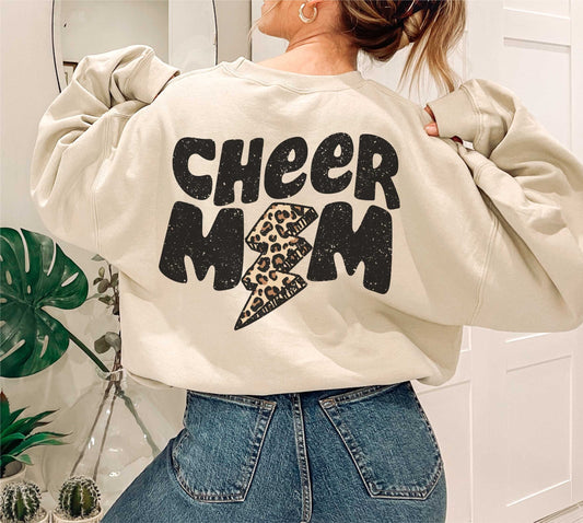 Cheer Mom Lightning Bolt png, Distressed Cheer mama png, Sports png, Digital Design