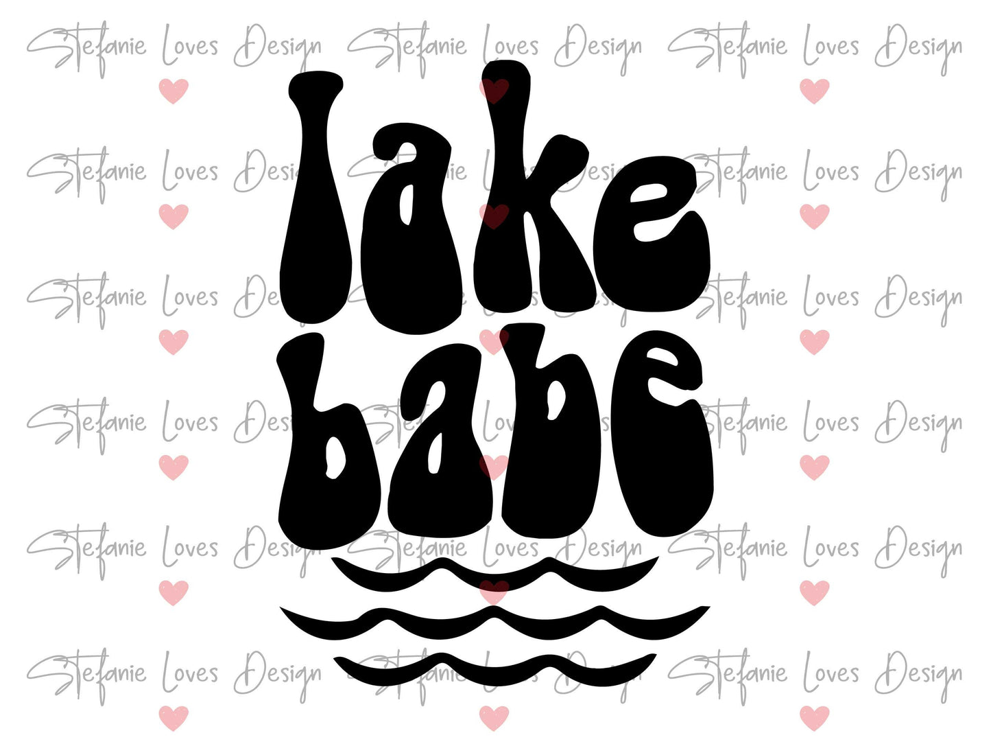 Lake Babe svg, Lake Babe with Waves svg, Wavy Letters, Digital Design