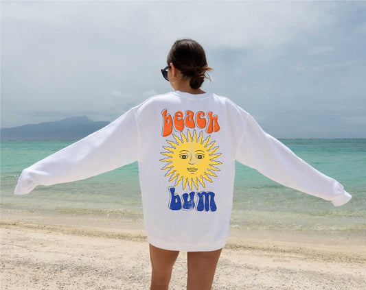 Beach Bum Sun Distressed png, Beach Bum Sun png, Wavy Letters, Digital Design