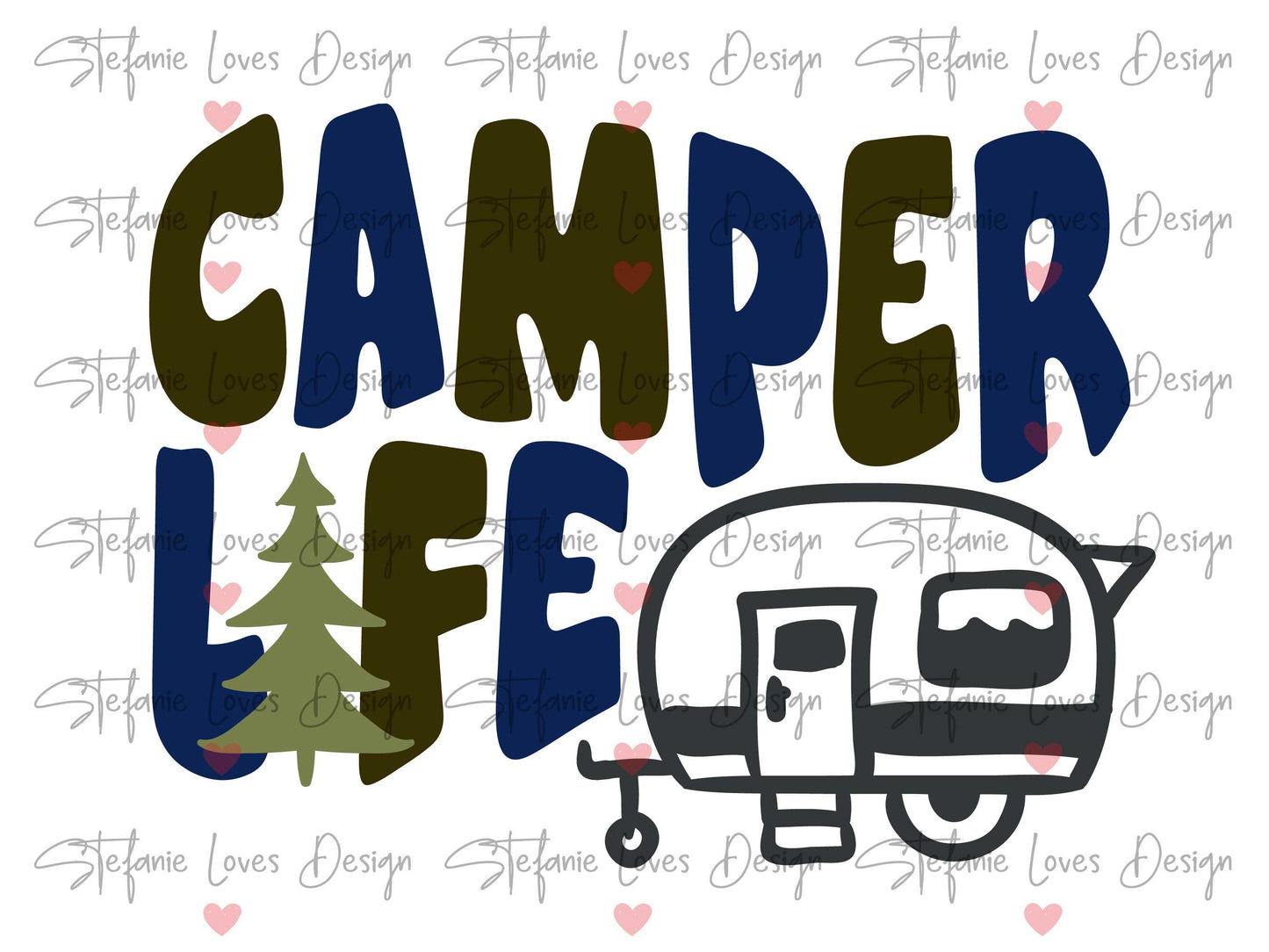 Camper Life svg, Happy Camper, WavyLetters, Digital Design