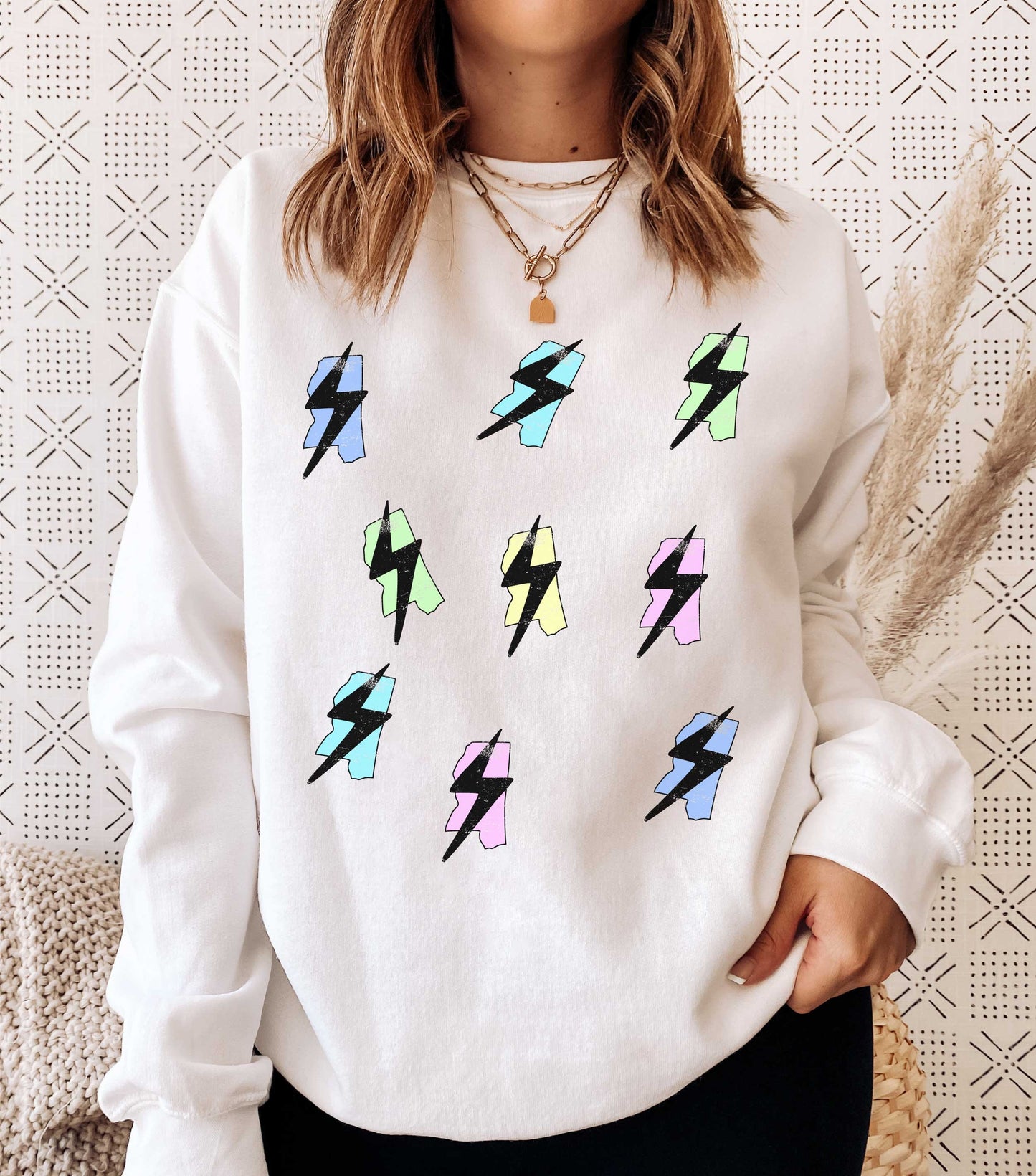 Mississippi Pastel Distressed Lightning Bolt PNG, Lightning Bolt png, Mississippi, 5 different colors