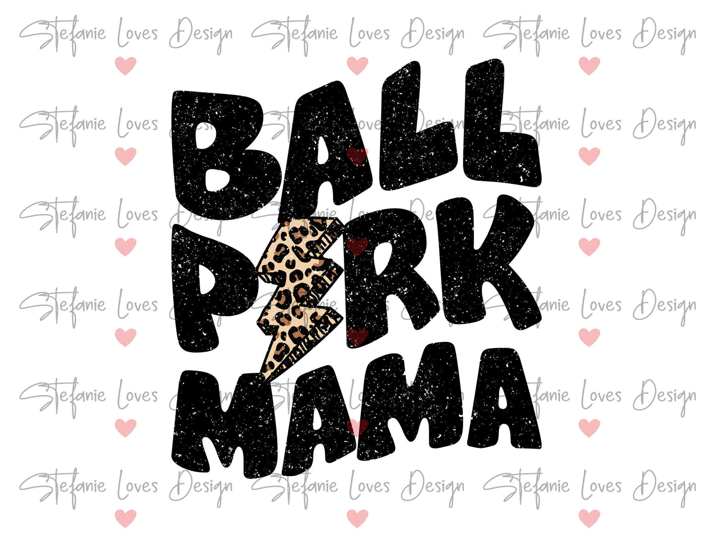Ballpark Mom png, Baseball Mom png, Distressed Lightning Bolt PNG, Leopard Lightning Bolt png, Sports Mom Tee Design