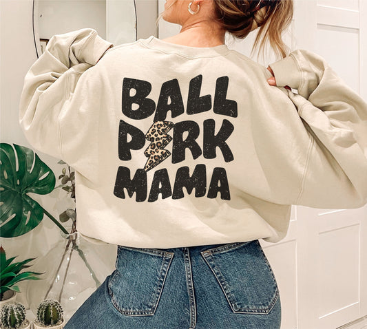 Ballpark Mom png, Baseball Mom png, Distressed Lightning Bolt PNG, Leopard Lightning Bolt png, Sports Mom Tee Design
