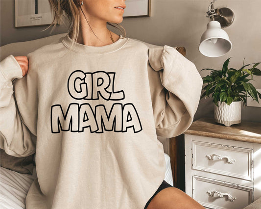 Girl Mama Outline svg, Girl Mama svg, Girl Mama Mom Digital Design