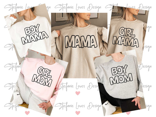 Mama SVG Bundle, Mama svg, Mom svg, Girl Mom Girl Mama Boy Mom Boy Mama Bundle, Digital Design Bundle