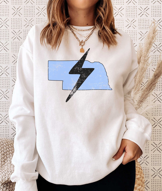 Nebraska Pastel Distressed Lightning Bolt PNG, Lightning Bolt png, Nebraska, 5 different colors