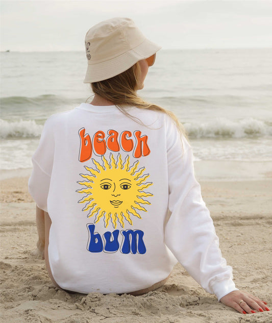 Beach Bum svg, Beach Bum Sun svg, Wavy Letters Svg, Digital Design