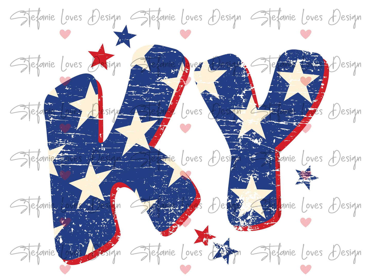 Kentucky KY Star Distressed Patriotic Design, Kentucky png, American Digital Download