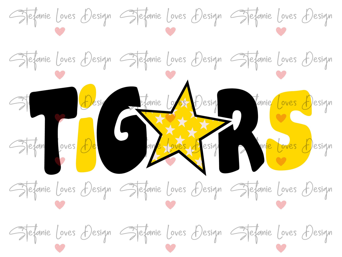 Tigers Star PNG, Tigers png, Retro Letter Digital Design, 4th of July