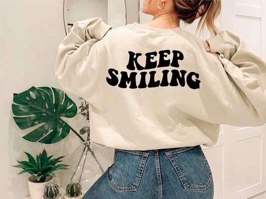 Keep Smiling svg, Keep Smiling Wavy Letter svg, Retro Keep Smiling, Wavy Letters, Digital Design
