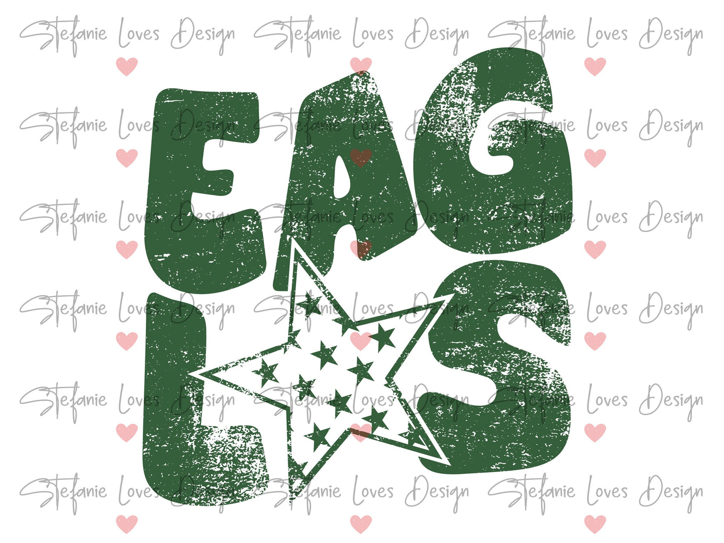Eagles Distressed Star PNG, Eagles png, Retro Wavy Letter Digital Design