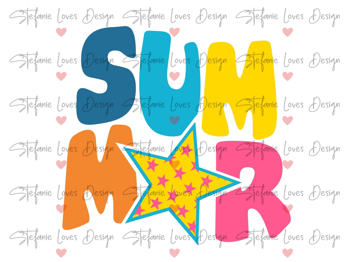 Summer svg, Summer colorful, Wavy Letters Svg, Digital Design