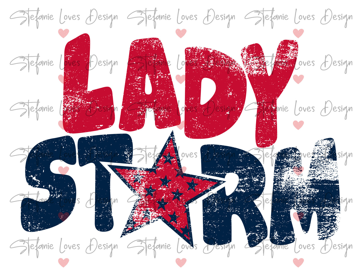 Lady Storm Distressed Star PNG, Lady Storm png, Retro Letter Digital Design
