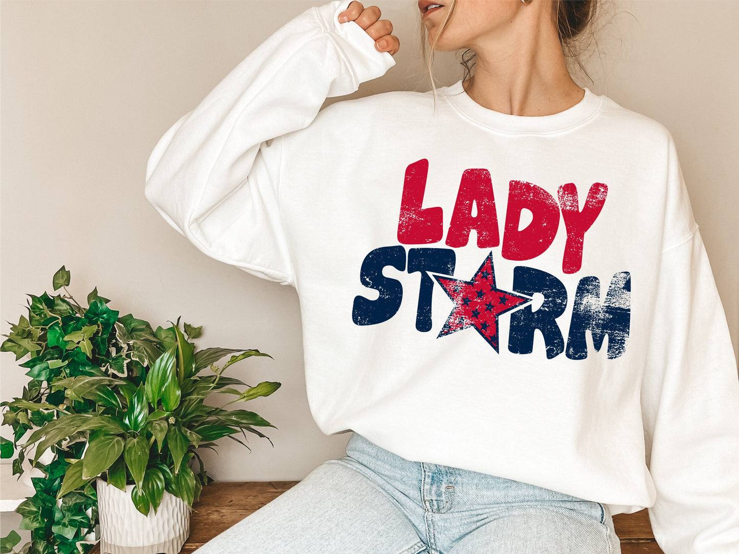 Lady Storm Distressed Star PNG, Lady Storm png, Retro Letter Digital Design