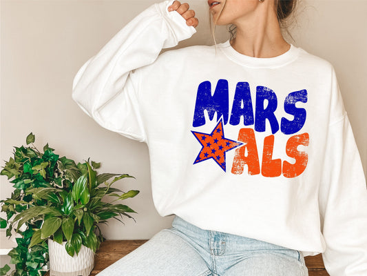 Marshals Distressed Star PNG, Marshals png, Retro Letter Digital Design