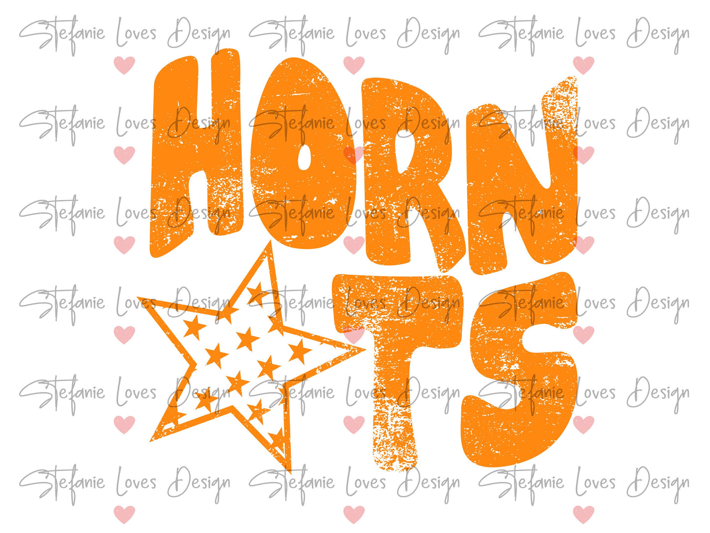Hornets Distressed Star PNG, Hornets png, Retro Letter Digital Design
