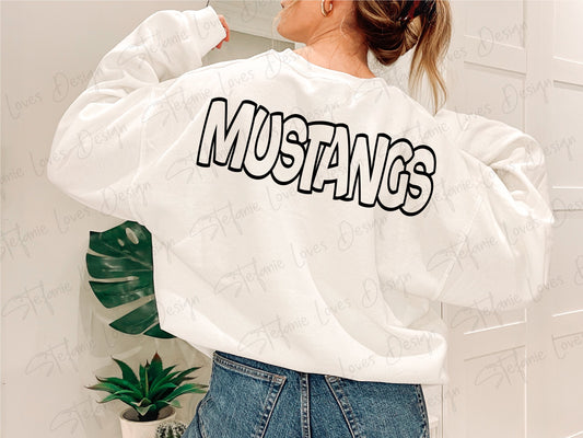 Mustangs svg, Mustangs Outline svg, Mustangs shirt svg, Digital Design, Mustangs Mascot
