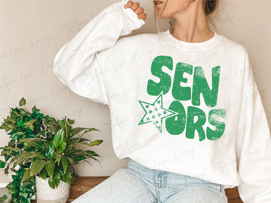 Seniors png, Distressed Seniors png, 2023 Graduate, Digital Design, Graduation, Kelly Green