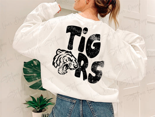 Tigers png, Distressed Tigers Mascot png, Digital Design, Tigers