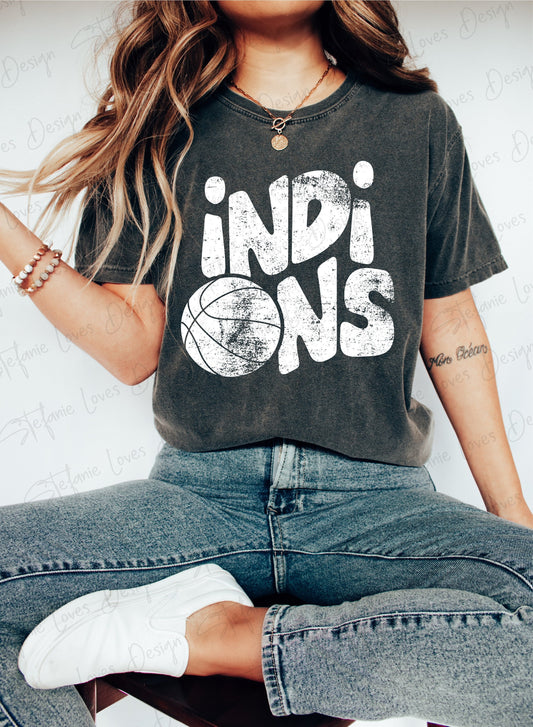 Indians png, Distressed High School Indians Mascot png, Digital Design, Indians High School Basketball, Indians Basketball