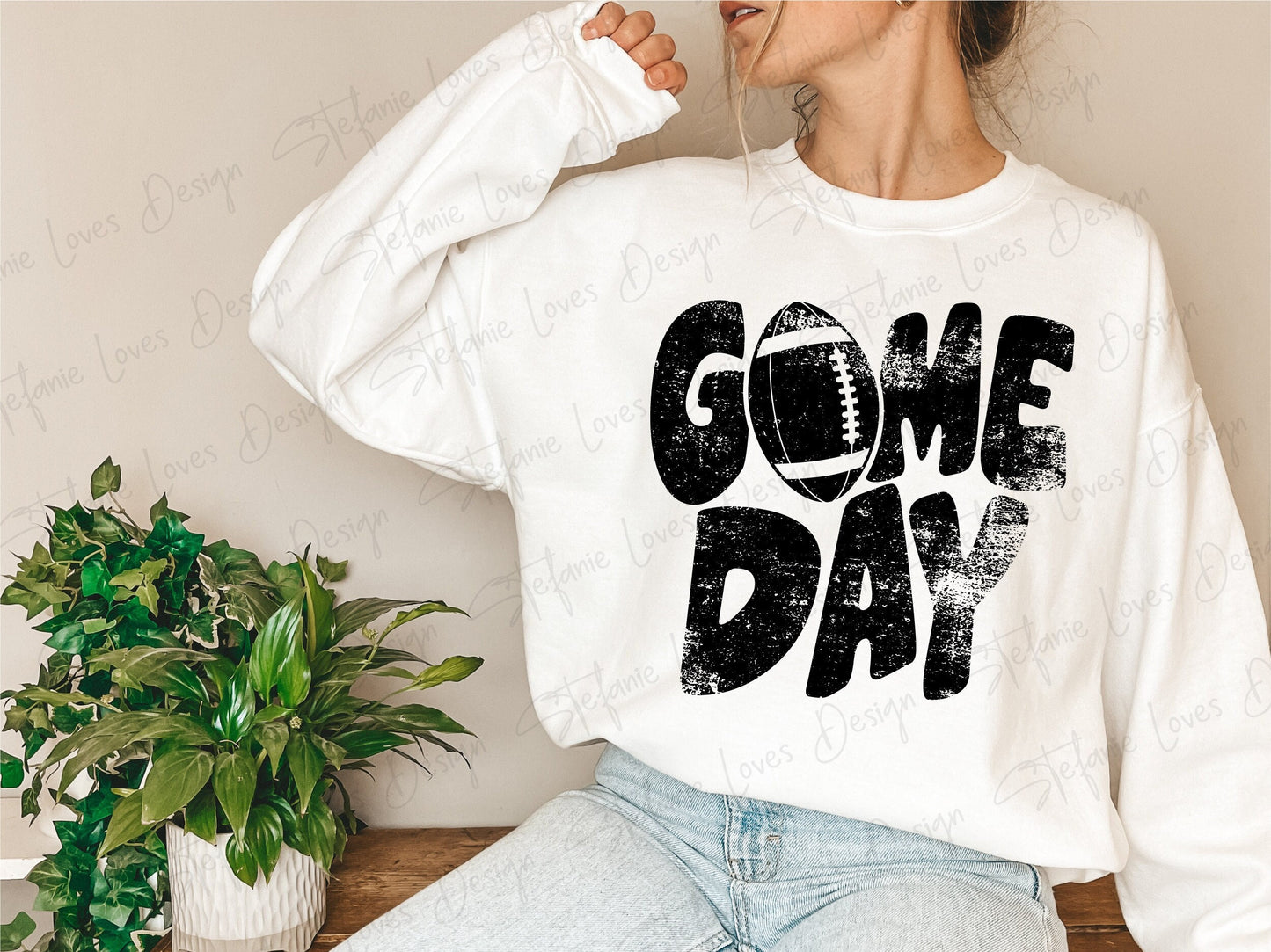 Game Day Football png, Distressed Game Day png, Football png, Sports png, Digital Design