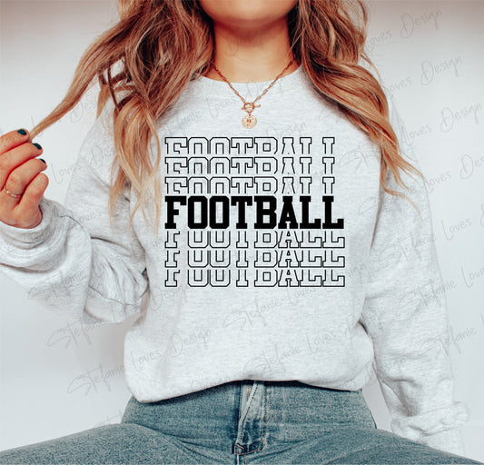 Football Stacked svg, Football Mirrored svg, Football shirt svg, Digital Design, Football Mirrored
