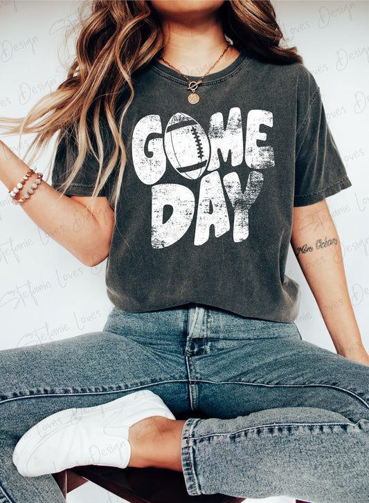 Game Day Football png, Distressed Game Day png, Football png, Sports png, Digital Design