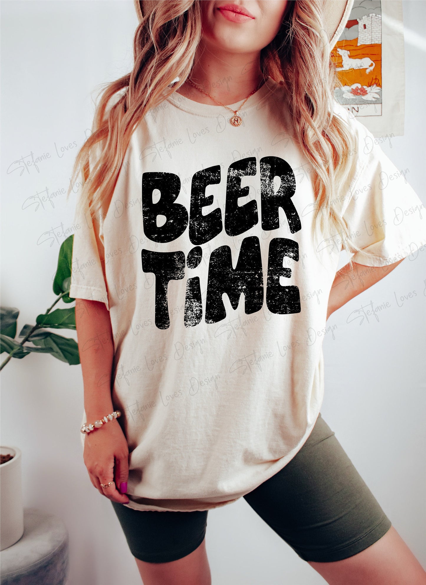 BEER TIME Distressed PNG, Beer png, Retro Wavy Letter Digital Design, Tailgating Design