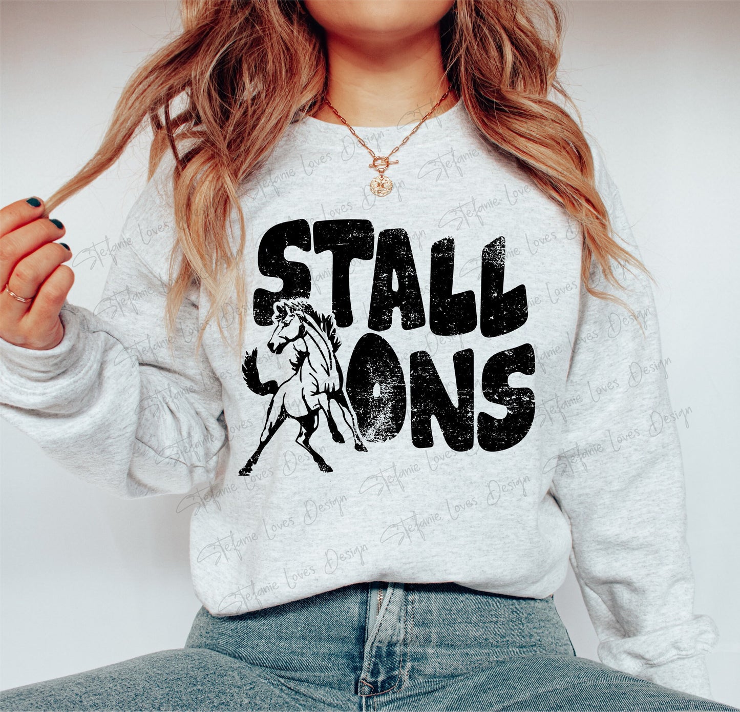 Stallions png, Distressed Stallions Mascot png, Digital Design, Stallions High School