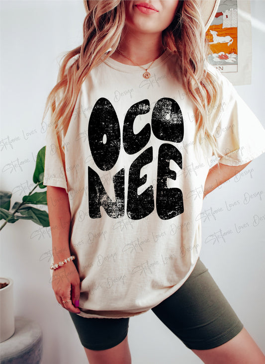 Oconee Distressed PNG, Oconee png, Retro Letter Digital Design, Oconee High School Mascot