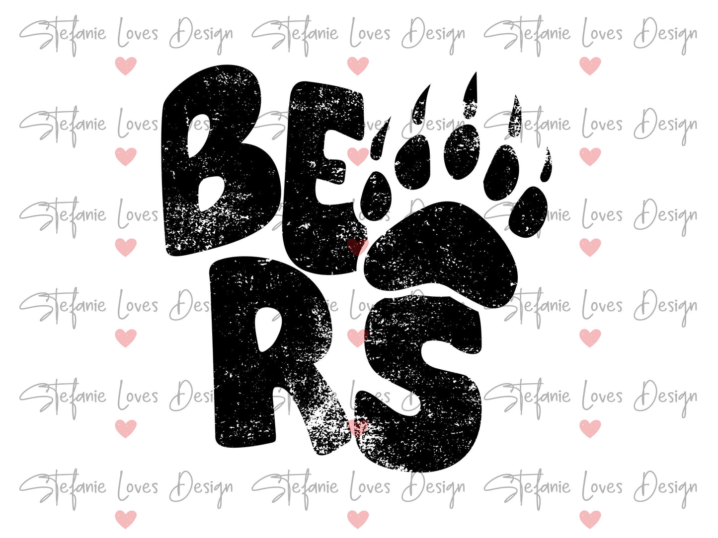 Bears Paw png, Distressed Bears png, Digital Design, Bears High School