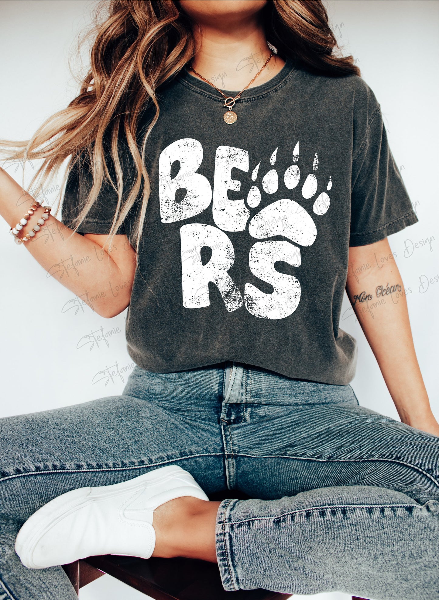 Bears Paw png, Distressed Bears png, Digital Design, Bears High School