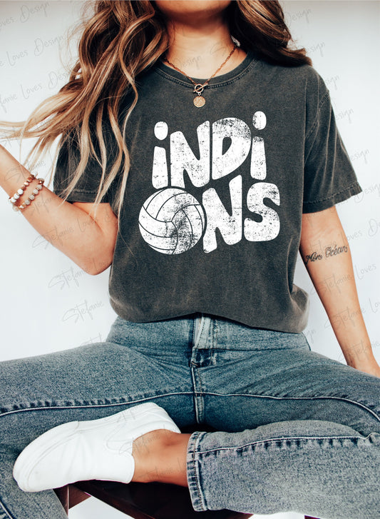 Indians Volleyball png, Distressed High School Indians Volleyball png, Digital Design, Indians High School Volleyball, Indians Volleyball