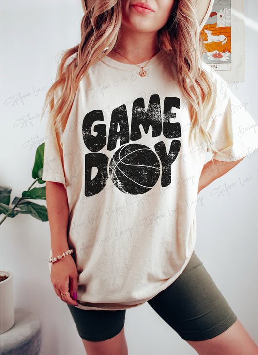 Game Day Basketball png, Distressed Game Day png, Basktball png, Sports png, Digital Design