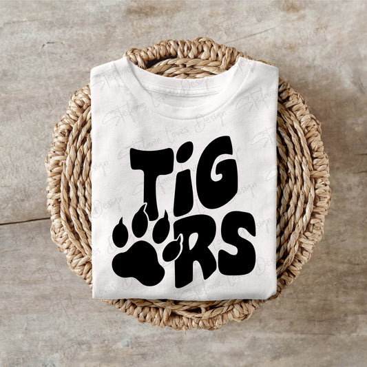 Tigers SVG, Tigers Retro Wavy Letter Digital Design