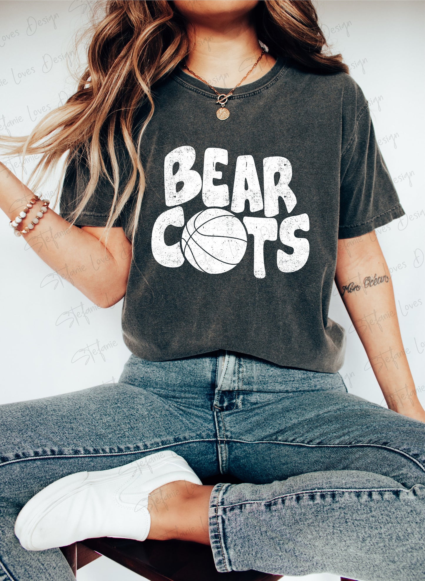 Bearcats Distressed Basketball png, Digital Design