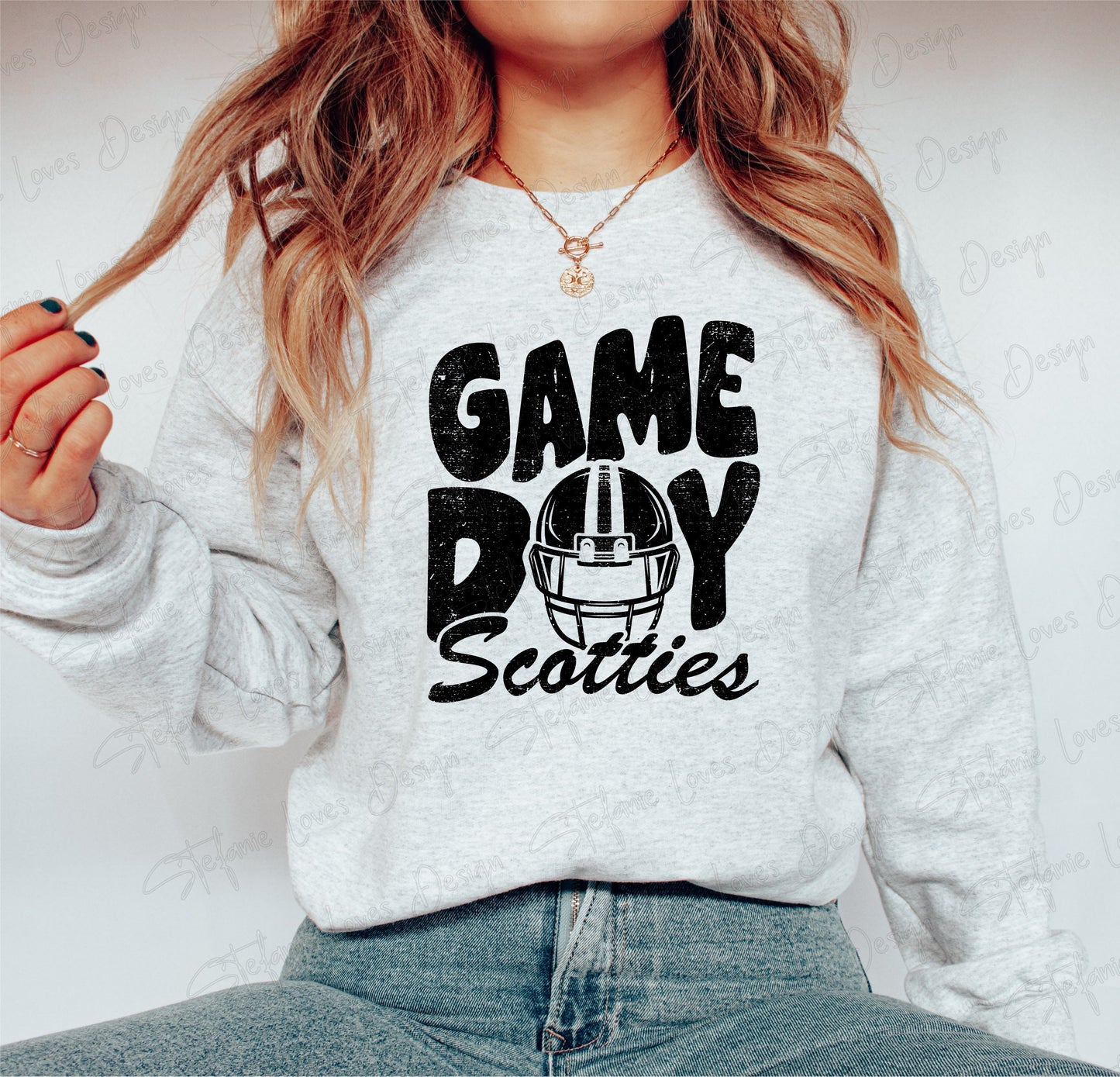 Game Day Scotties png, Distressed Game Day Helmet png, Game Day Football Helmet Scotties