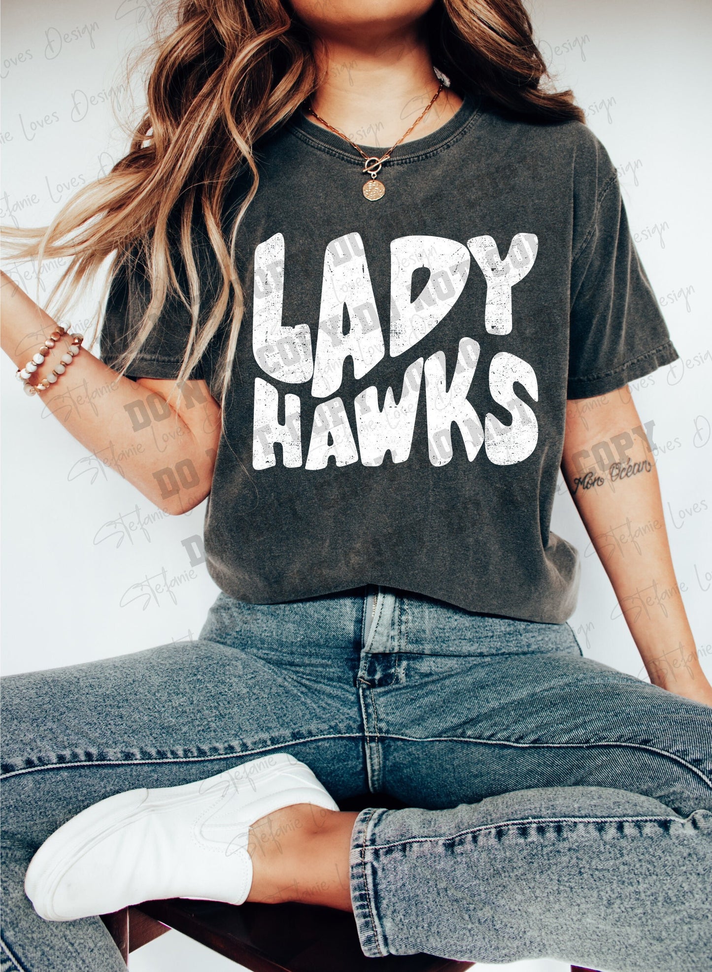 Lady Hawks Distressed png, Digital Design