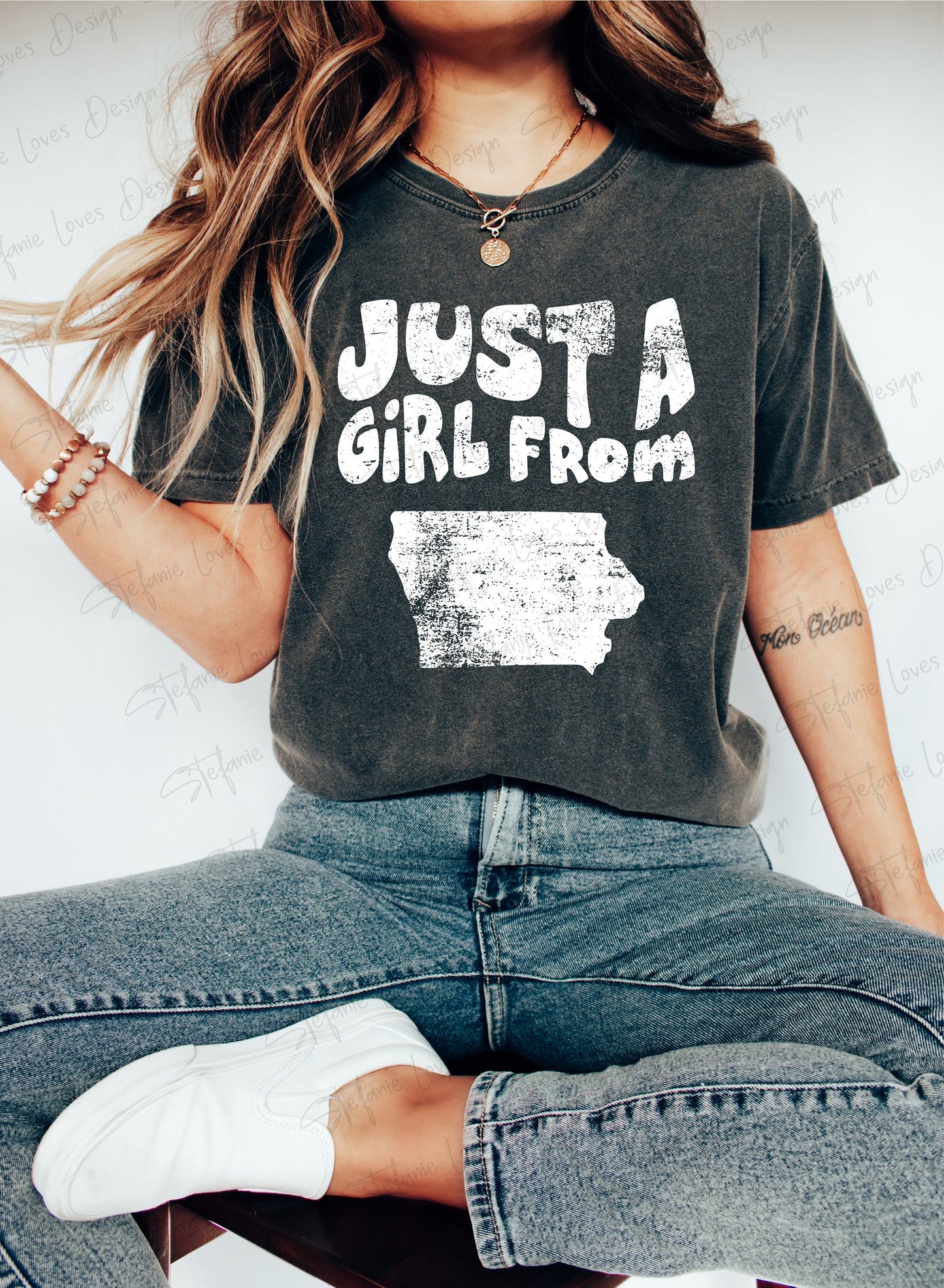 Just A Girl From Iowa png, Distressed Iowa png, Iowa Shirt png, Iowa Girl, Digital Design