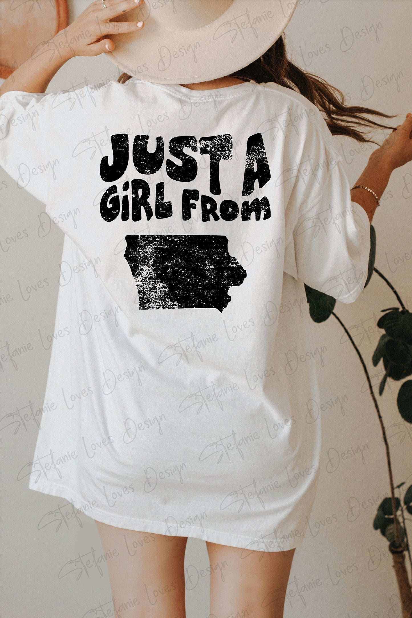 Just A Girl From Iowa png, Distressed Iowa png, Iowa Shirt png, Iowa Girl, Digital Design