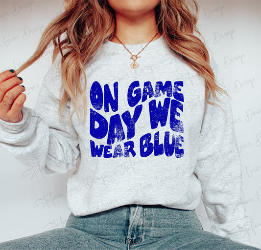 On Game Day We Wear Blue, Game Day png, Football