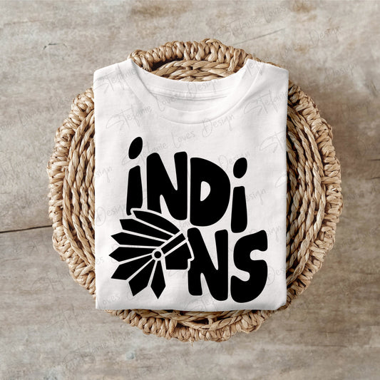 Indians SVG, Indians, Retro Wavy Letter Digital Design