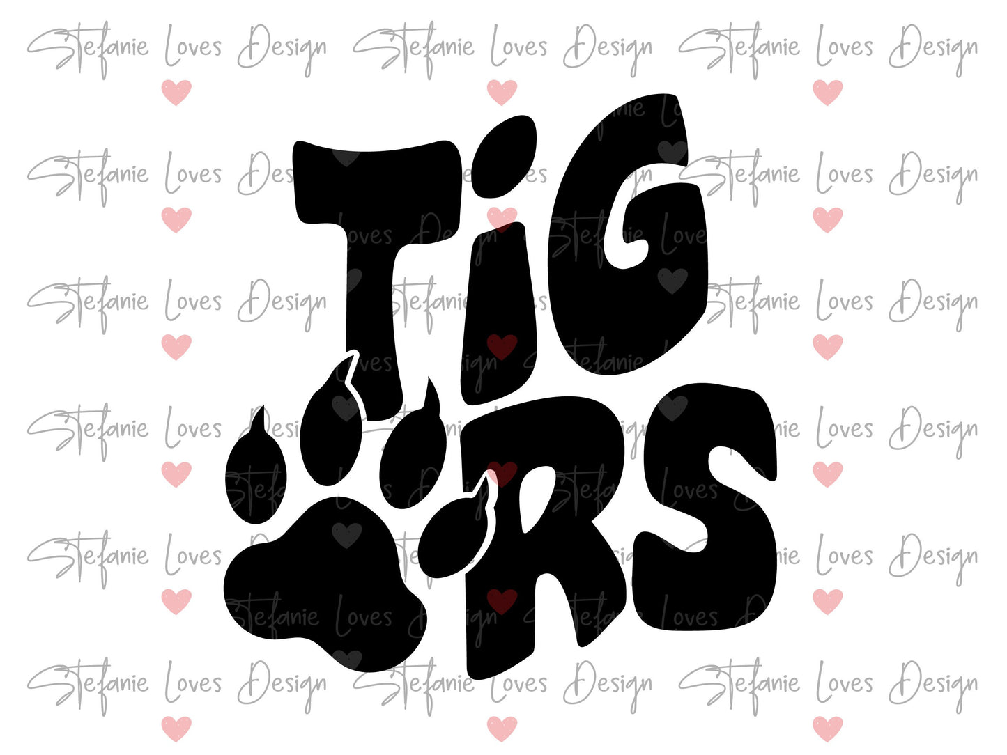 Tigers SVG, Tigers Retro Wavy Letter Digital Design