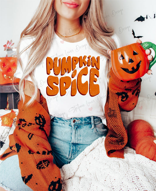 Pumpkin Spice Distressed png, Pumpkin Spice in Fall Colors png, Digital Download